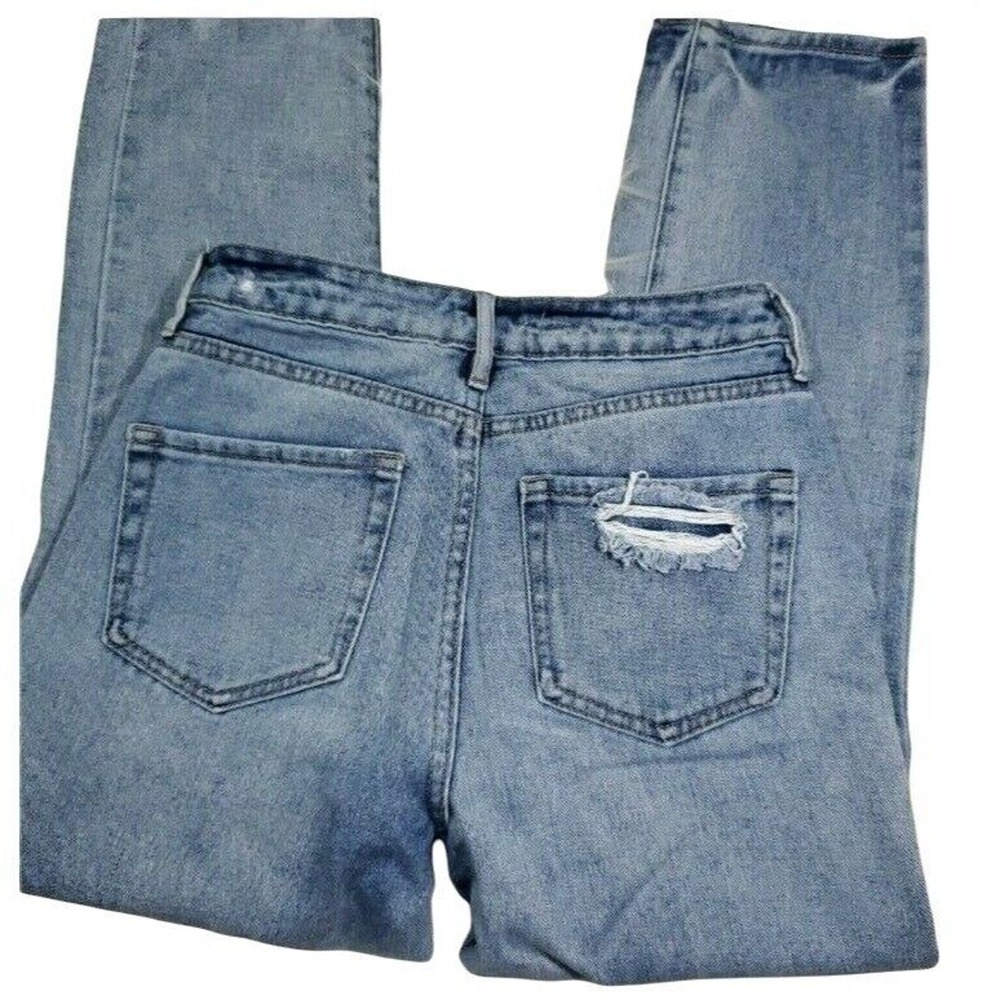 Pacsun Capri Size 24 Womens Medium Wash High Rise Mom Style Destroyed Buttonfly
